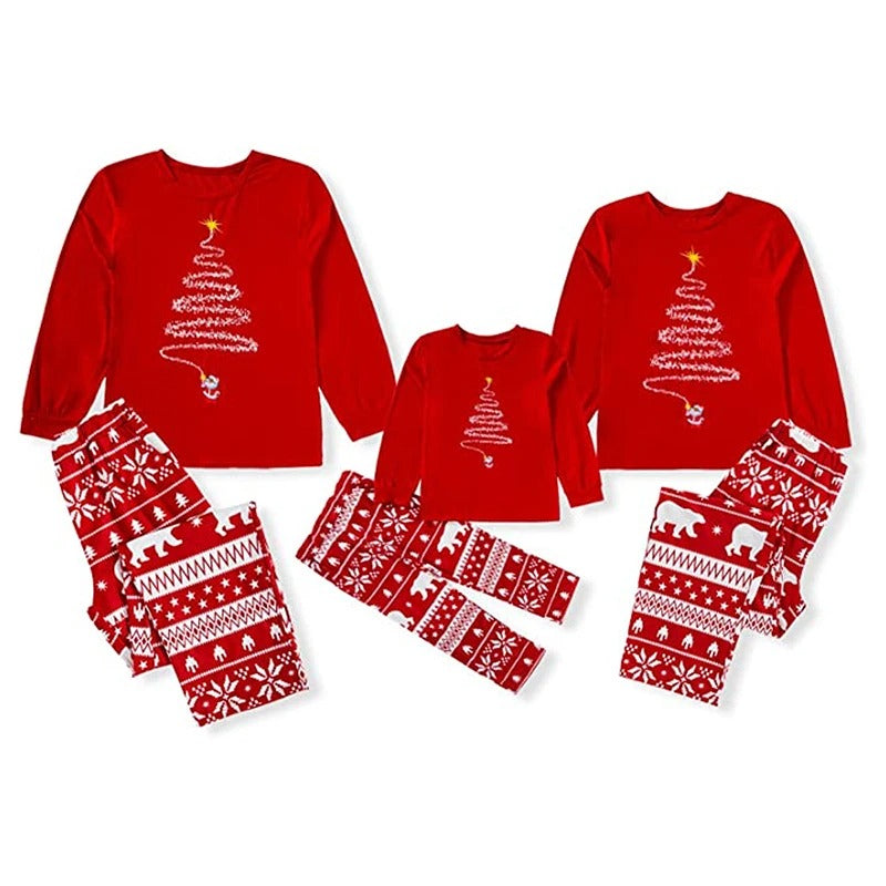 NOUVEAU RICHE Unisex-Pyjama-Set Rot Marineblau Kuscheliges Polyester