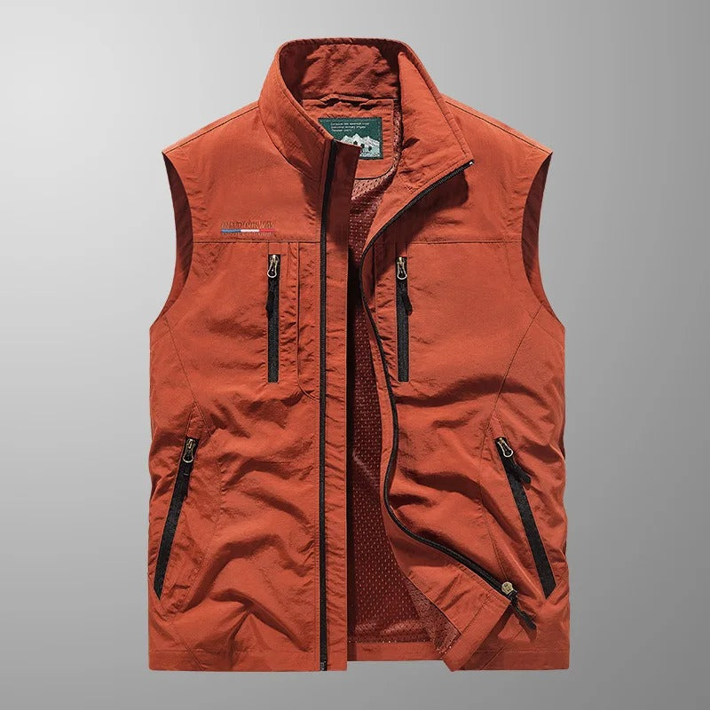 Men's vest with many pockets | Lightweight outdoor work vest & utility gilet | Breathable & durable for leisure activities