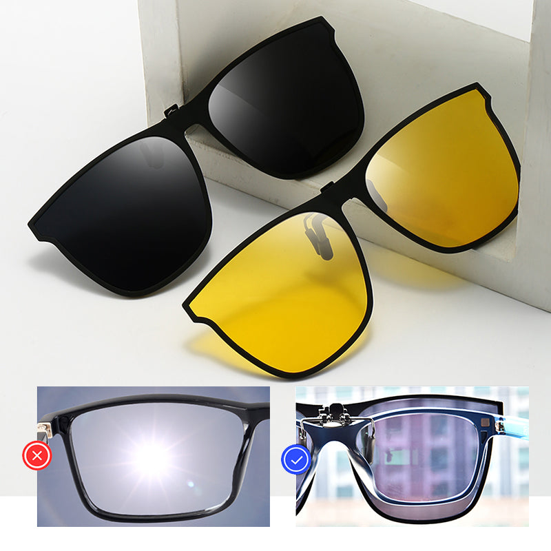 Polarisierter Clip-On Sonnenbrillenaufsatz für Brillenträger