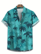 Herren Hemd mit Palmenprint – Lässiger & Atmungsaktiver Sommerstil