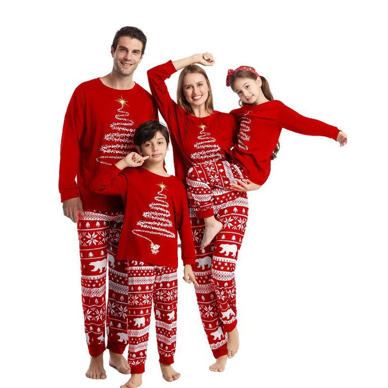 NOUVEAU RICHE Unisex-Pyjama-Set Rot Marineblau Kuscheliges Polyester