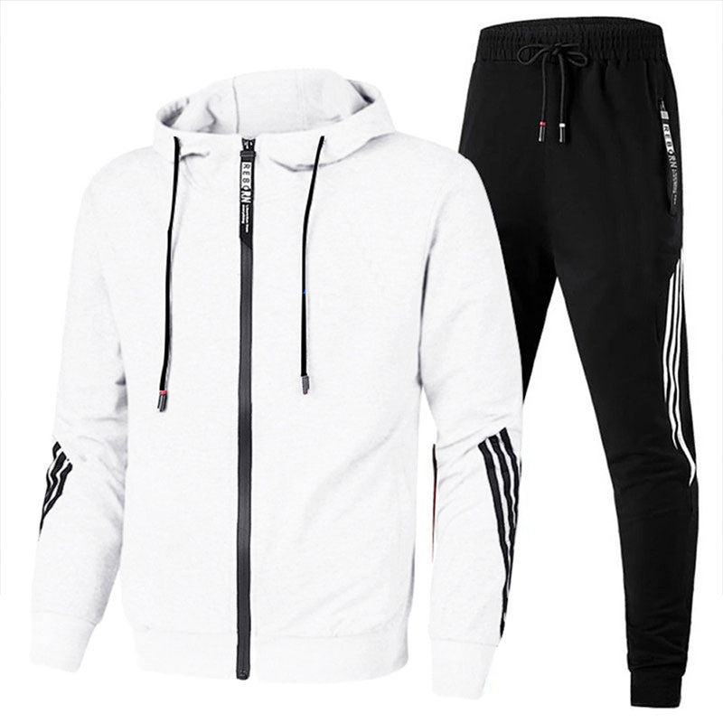 NOUVEAU RICHE Herren Trainingsanzug Hochwertiges Material Zeitloser Stil Weiß