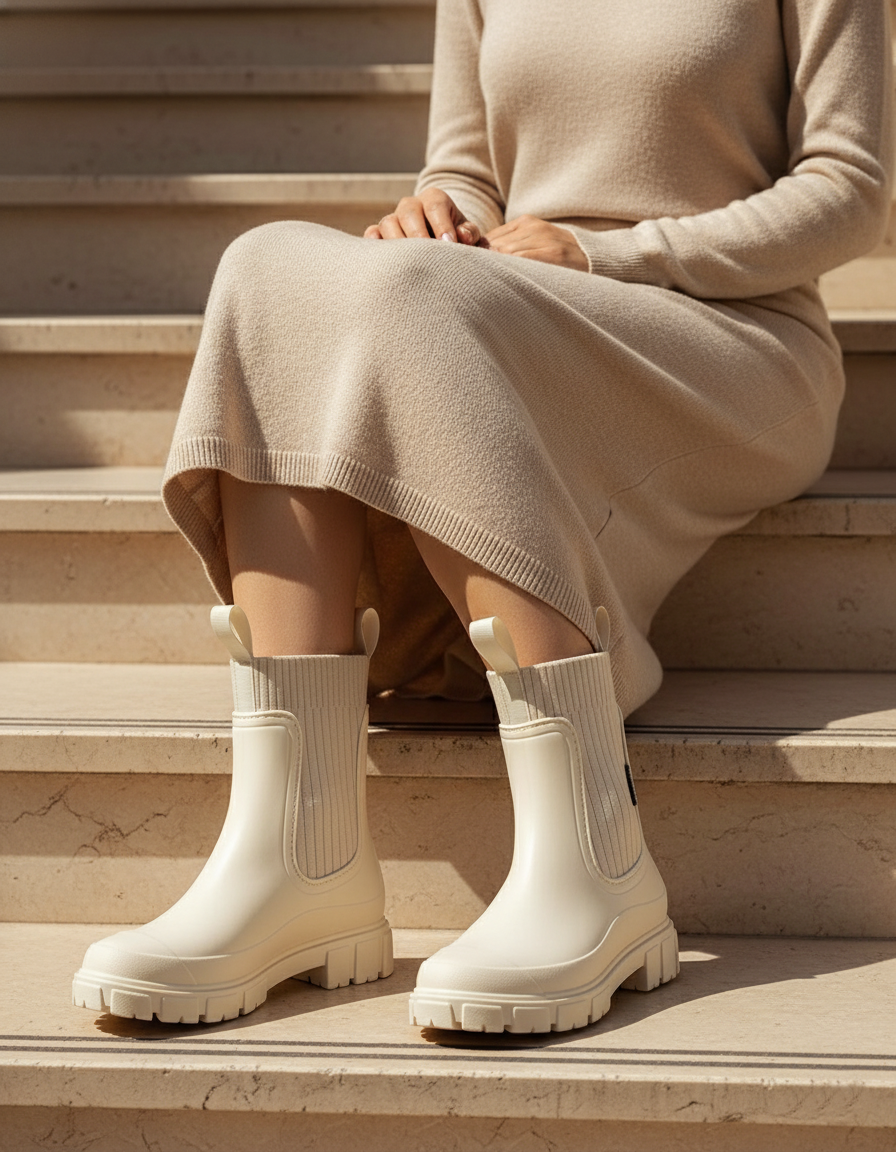 Wasserfeste Gummistiefel für Damen mit rutschfester Sohle