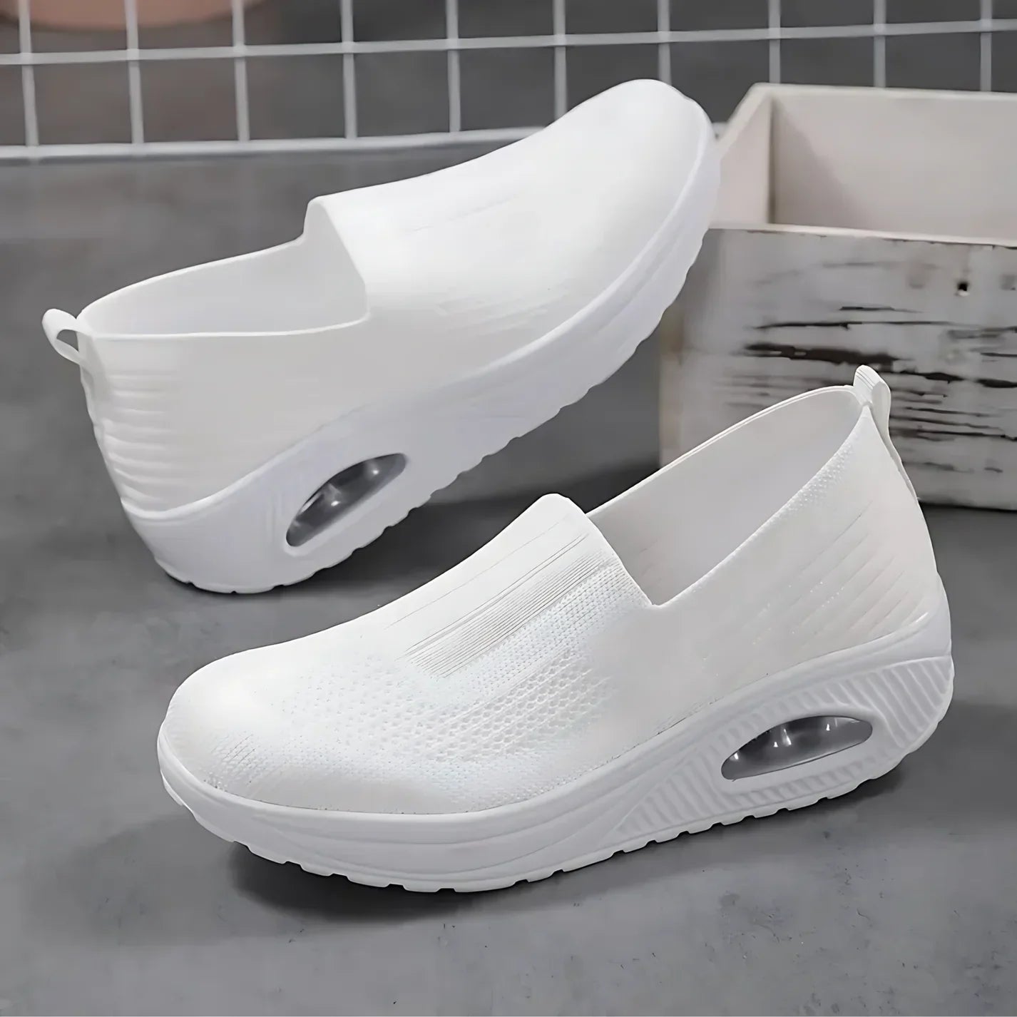 Orthopedic sneakers for women | Breathable slip-on mesh shoes for pain-free walking | Comfortable everyday shoes with support