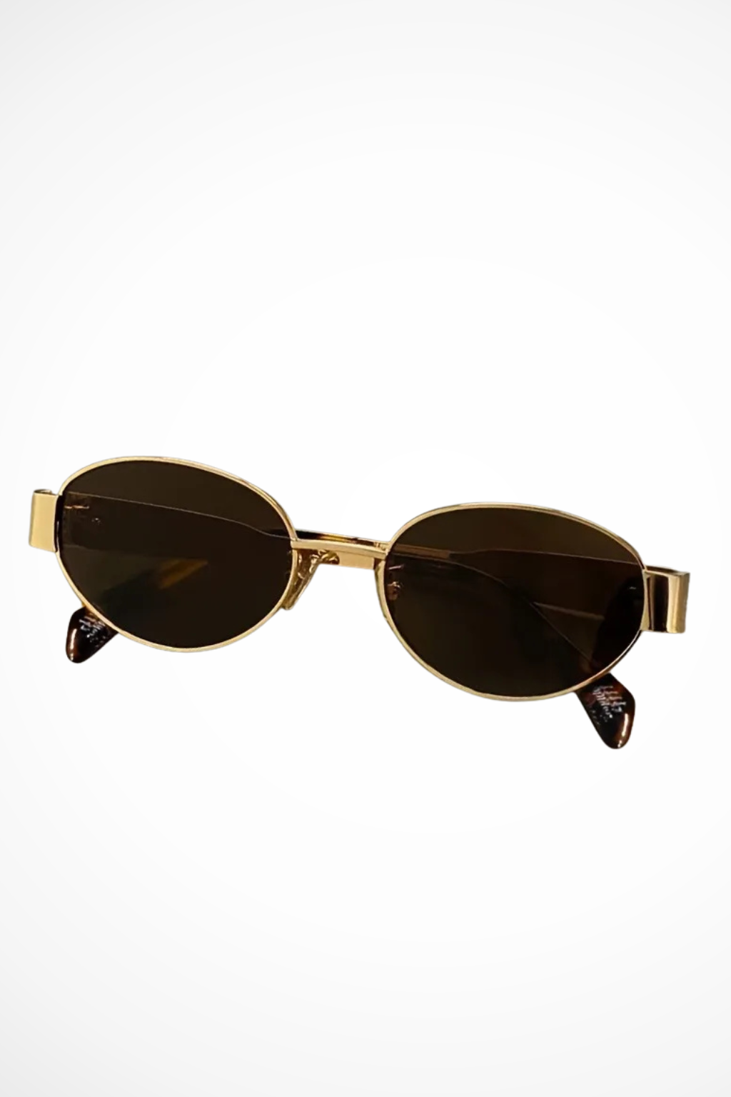 Damen Sonnenbrille Oval mit schmalem Metallgestell | Leichte Retro-Sonnenbrille mit dunklen Gläsern für Alltag & Freizeit