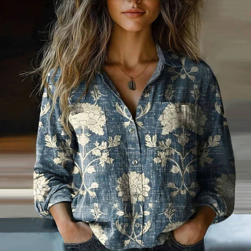 Damenbluse im Bohemian-Vintage-Stil