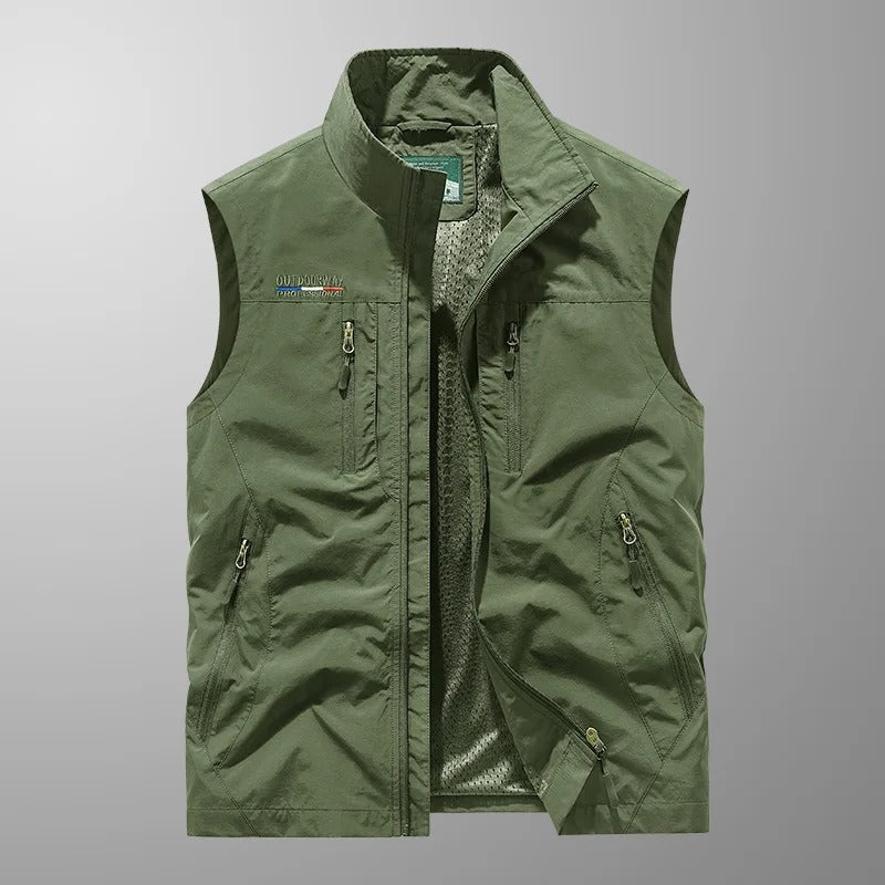Men's vest with many pockets | Lightweight outdoor work vest & utility gilet | Breathable & durable for leisure activities