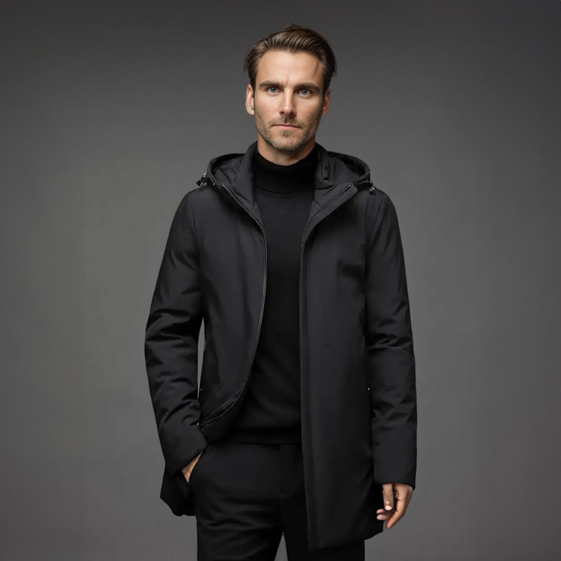 Winter parka for men | Warm jacket with hood