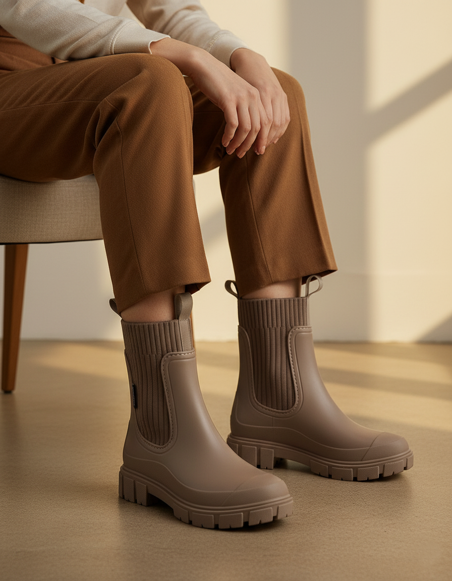 Wasserfeste Gummistiefel für Damen mit rutschfester Sohle
