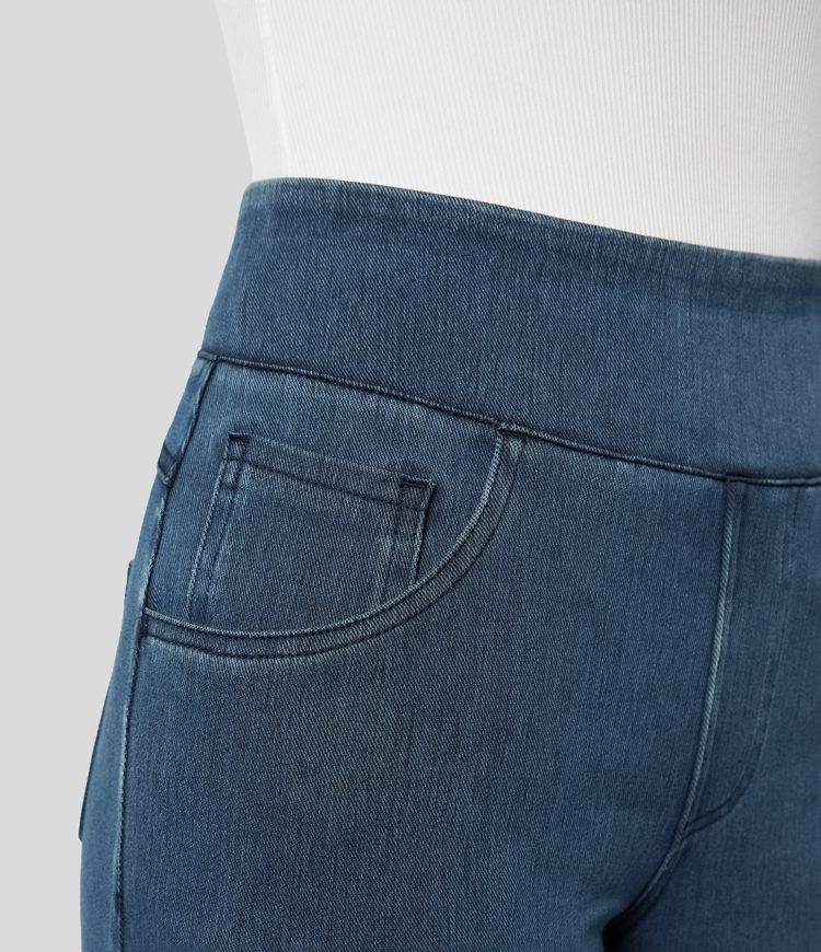 Bequeme Damen Jeans mit hohem Bund und elastischer Passform - Flexible Stretchhose für Alltag und Büro mit hohem Tragekomfort