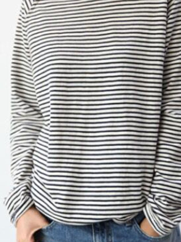 Striped Longsleeve for Women | Comfortable Long-Sleeve Shirt with Crew Neck | Loose-Fitting Sweatshirt in a Maritime Stripe Look