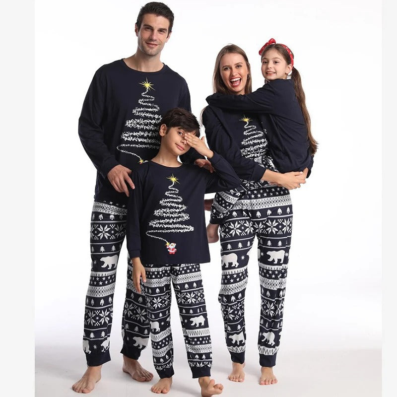 NOUVEAU RICHE Unisex-Pyjama-Set Rot Marineblau Kuscheliges Polyester Marine