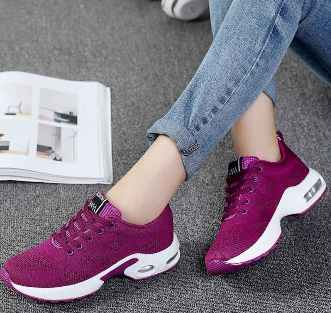 Orthopädische Damen Schuhe | Bequeme Sneaker mit Fußgewölbestütze & Atmungsaktivem Textil | Rutschfeste Sohle für Alltag