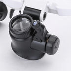 Verstellbare LED-Lupenbrille mit 8-facher, 15-facher und 23-facher Vergrößerung für Hobbys und Präzisionsarbeiten