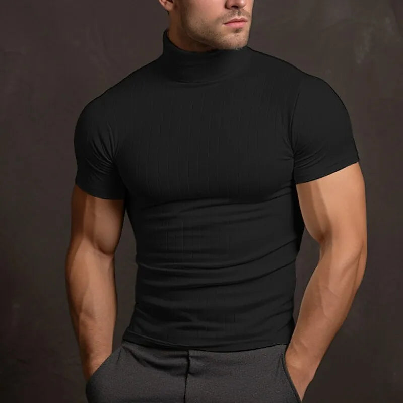 Rollkragenpullover Herren Slim Fit | Atmungsaktives Rollkragen Shirt aus weichem Material | Bequemes Langarmshirt für Männer