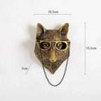 Decorative bronze animal head wall art - antique finish resin wall mounted home accessories