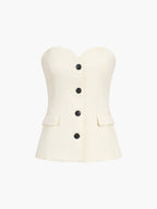 Einfarbiges Set aus Top und weiter Hose