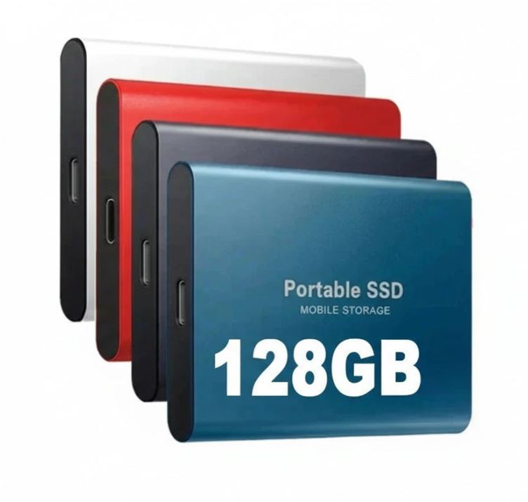 External SSD Hard Drive Aluminum Portable Storage 128GB