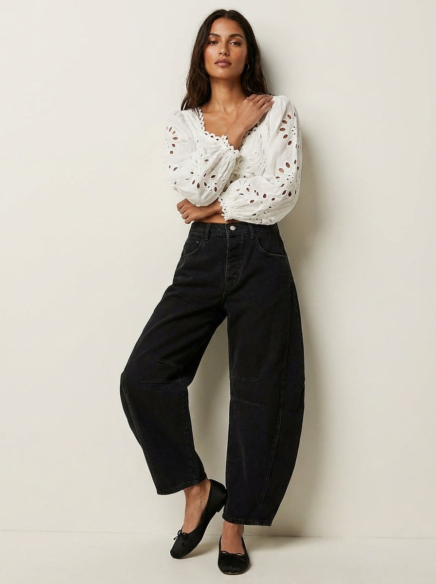 Damen Baggy Jeans mit hoher Taille | Relaxed Fit Denim Hose | Weite Jeans für einen modernen Look und hohen Tragekomfort