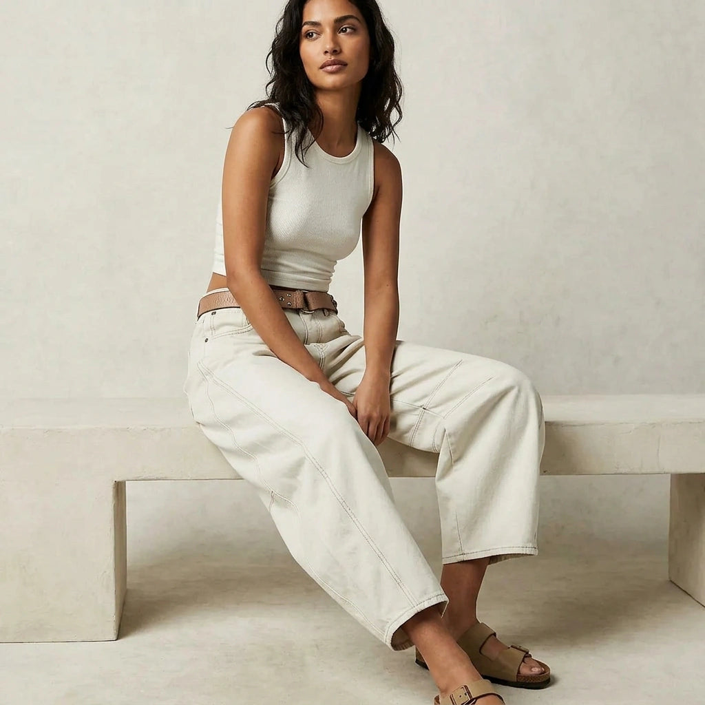 Damen Baggy Jeans mit hoher Taille | Relaxed Fit Denim Hose | Weite Jeans für einen modernen Look und hohen Tragekomfort