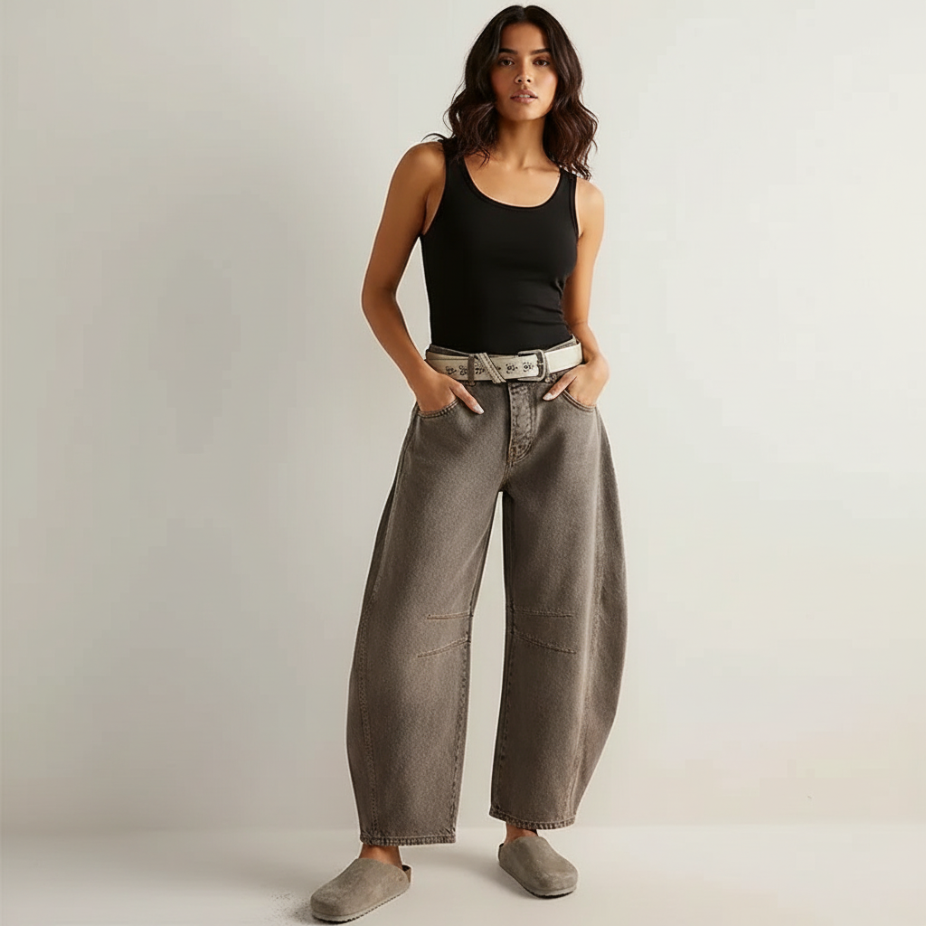 Damen Baggy Jeans mit hoher Taille | Relaxed Fit Denim Hose | Weite Jeans für einen modernen Look und hohen Tragekomfort
