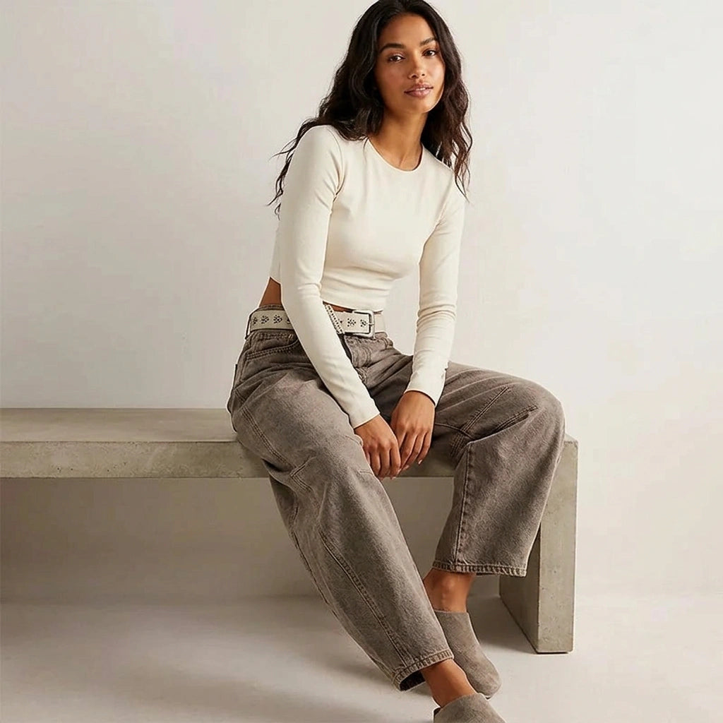 Damen Baggy Jeans mit hoher Taille | Relaxed Fit Denim Hose | Weite Jeans für einen modernen Look und hohen Tragekomfort