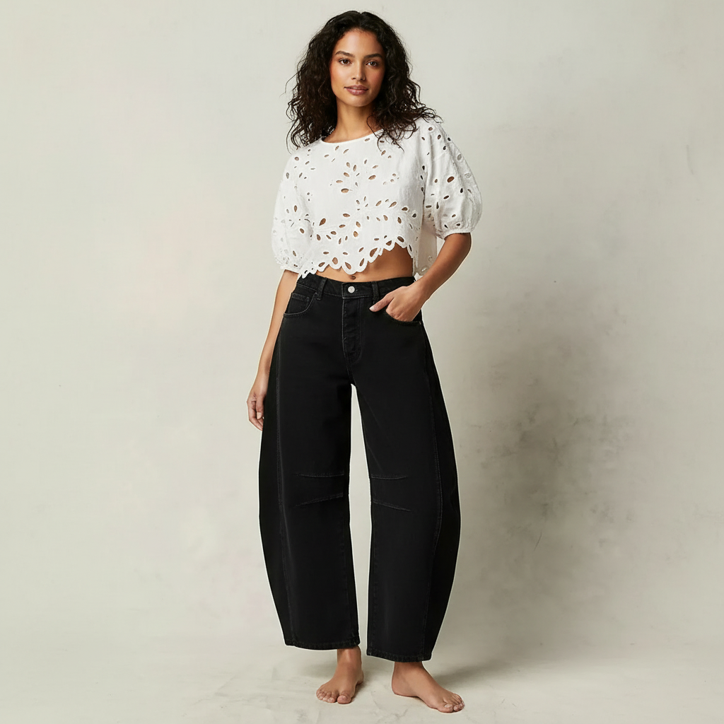 Damen Baggy Jeans mit hoher Taille | Relaxed Fit Denim Hose | Weite Jeans für einen modernen Look und hohen Tragekomfort