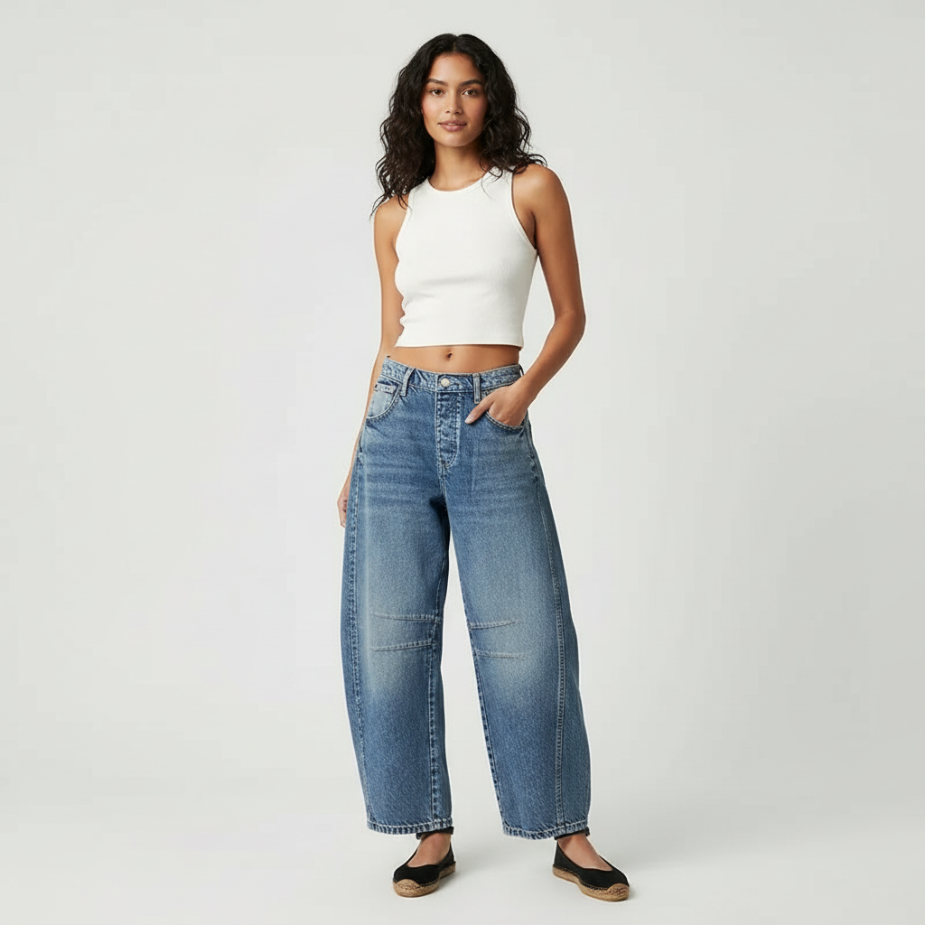 Damen Baggy Jeans mit hoher Taille | Relaxed Fit Denim Hose | Weite Jeans für einen modernen Look und hohen Tragekomfort