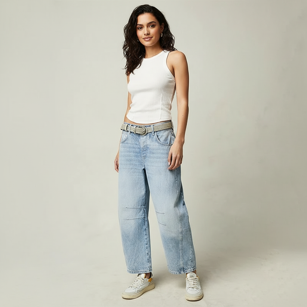 Damen Baggy Jeans mit hoher Taille | Relaxed Fit Denim Hose | Weite Jeans für einen modernen Look und hohen Tragekomfort