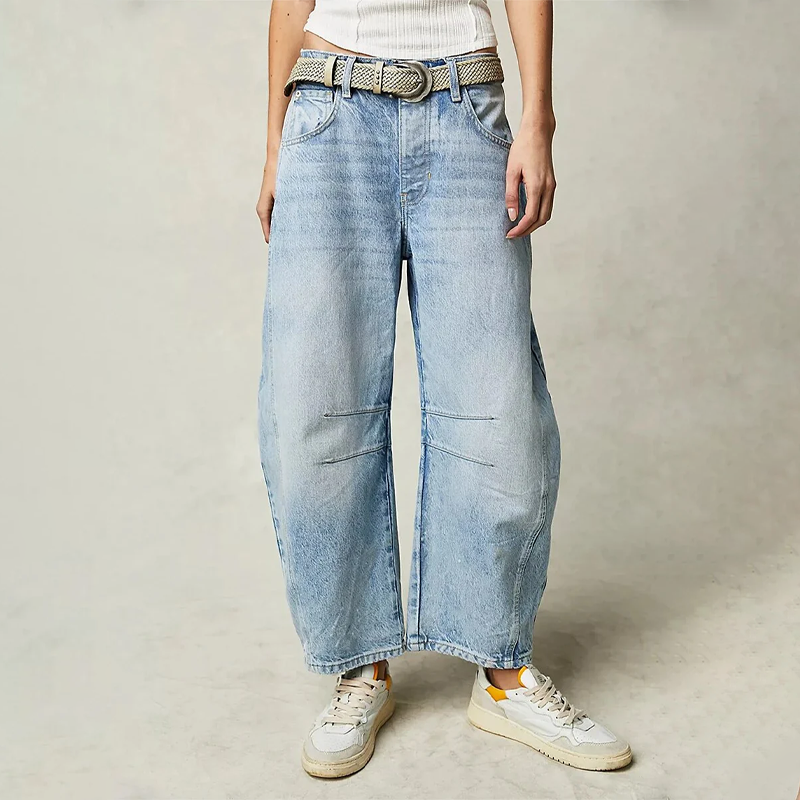 Damen Baggy Jeans mit hoher Taille | Relaxed Fit Denim Hose | Weite Jeans für einen modernen Look und hohen Tragekomfort