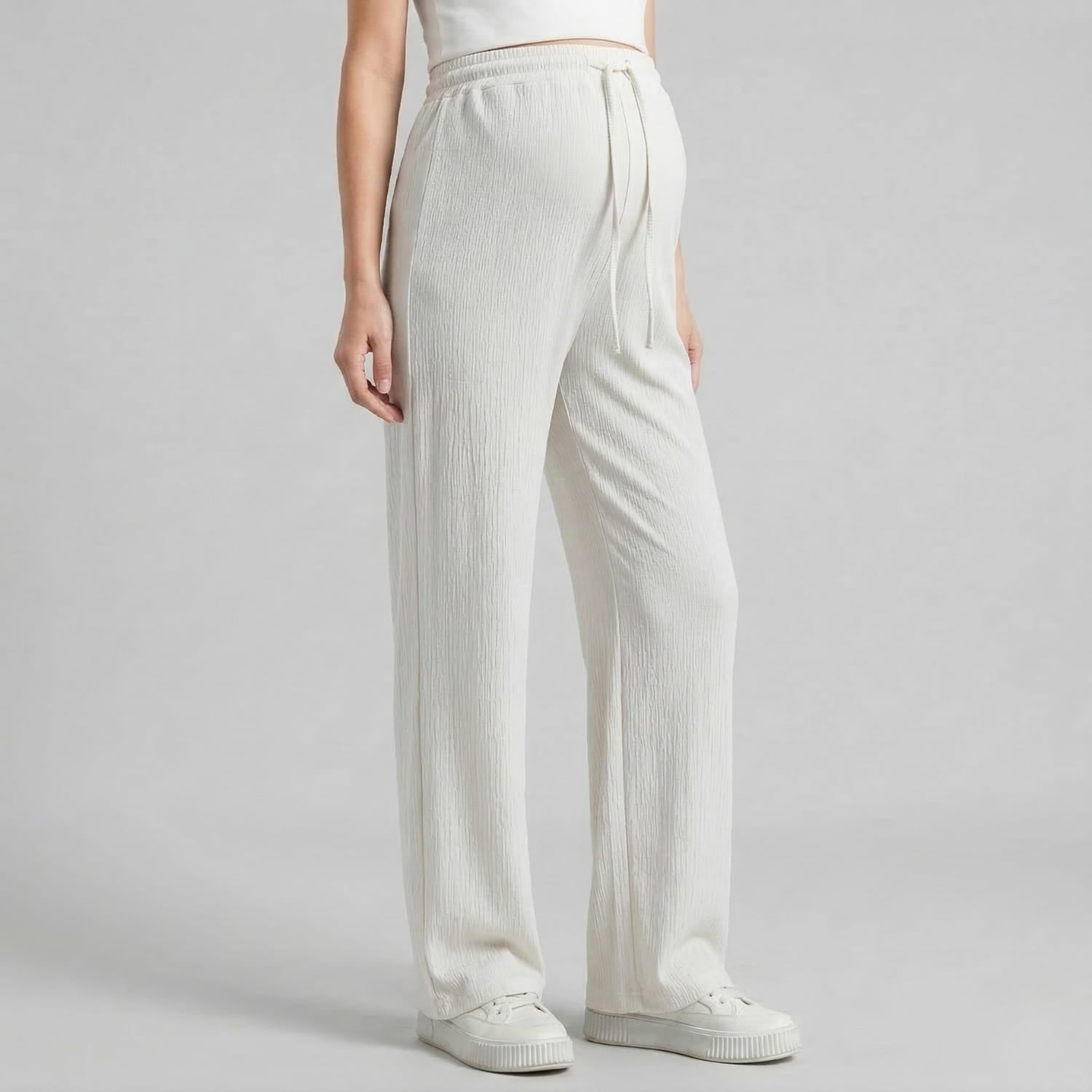 Palazzo Pants for Women | Lightweight Maternity Pants with Wide Legs | Comfortable Pregnancy Pants with Drawstring for Summer & Spring