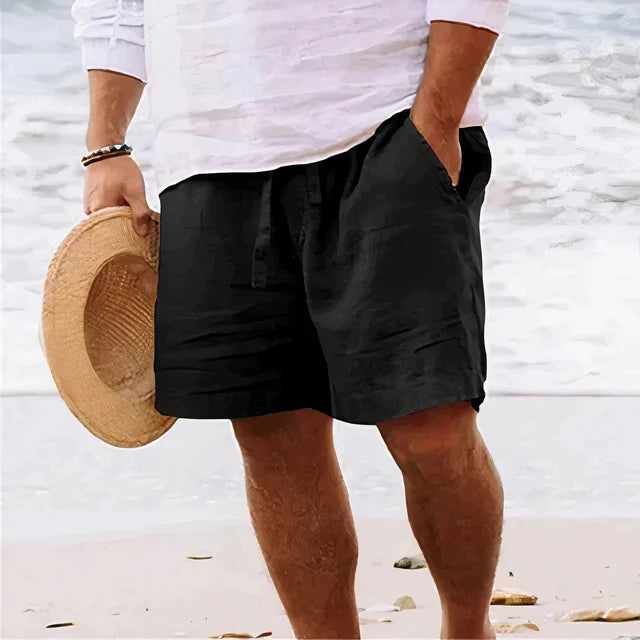 Men's Short Linen Pants | Breathable Men's Linen Shorts for Summer | Comfortable Casual Shorts with Classic Design