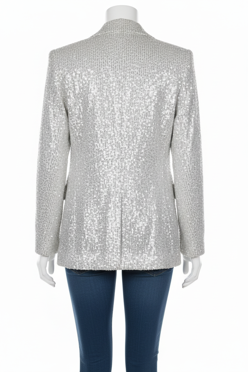 NOUVEAU RICHE Glitzernder Pailletten Blazer Mit Langen Ärmeln Und Revers Für Damen – Auffällige Party-Oberbekleidung Für Besondere Anlässe