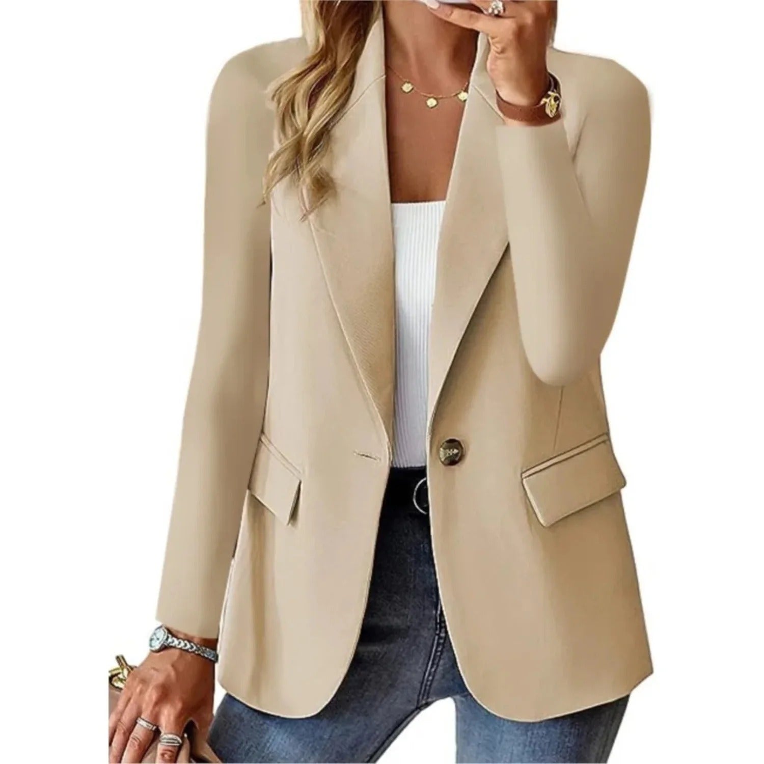 Damen Blazer Tailliert | Bequemer Stretch Blazer für Business und Freizeit | Modernes Sakko Figurbetont & Vielseitig