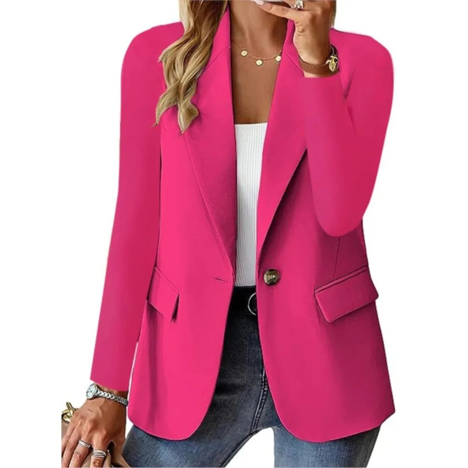 Damen Blazer Tailliert | Bequemer Stretch Blazer für Business und Freizeit | Modernes Sakko Figurbetont & Vielseitig
