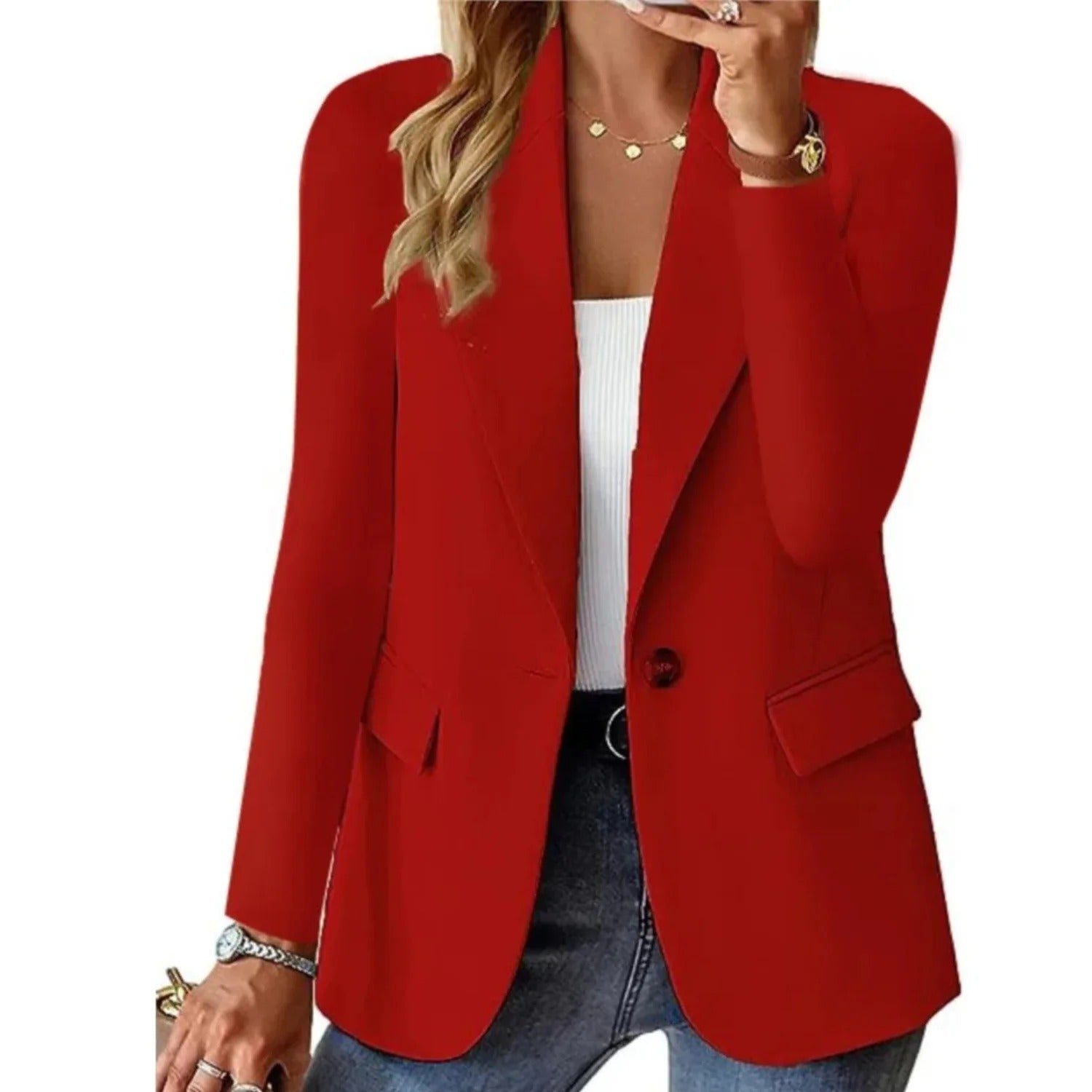 Damen Blazer Tailliert | Bequemer Stretch Blazer für Business und Freizeit | Modernes Sakko Figurbetont & Vielseitig