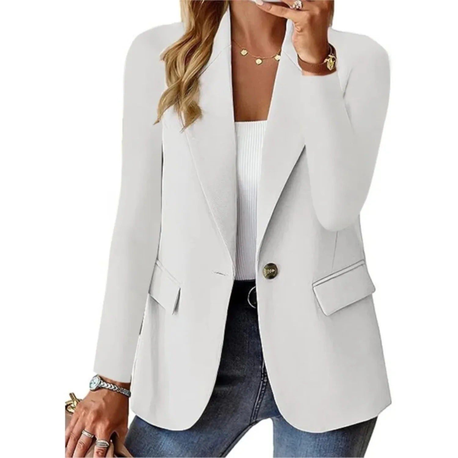 Damen Blazer Tailliert | Bequemer Stretch Blazer für Business und Freizeit | Modernes Sakko Figurbetont & Vielseitig