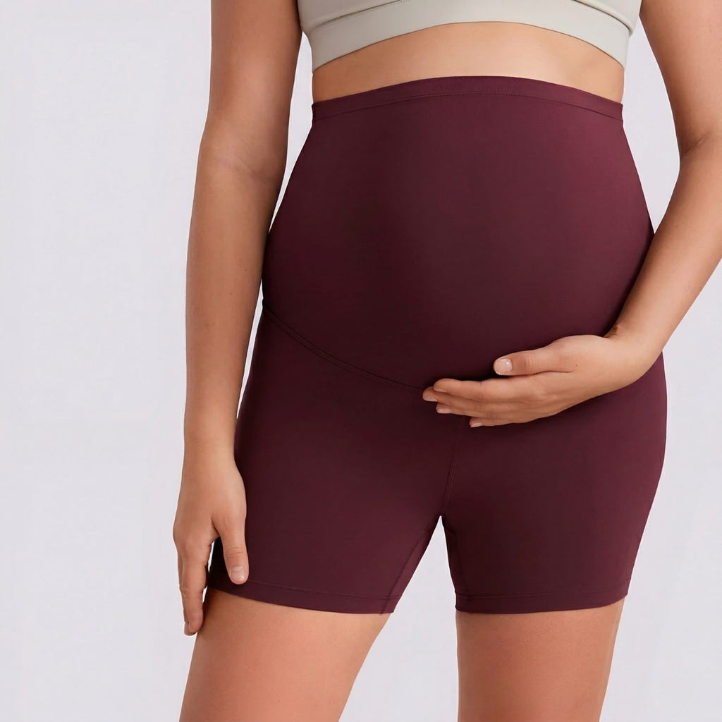 Bequeme Umstandsshorts für Damen | Elastische Schwangerschafts-Radlerhose mit Bauchstütze | Kurze Umstandsleggings für den Sommer