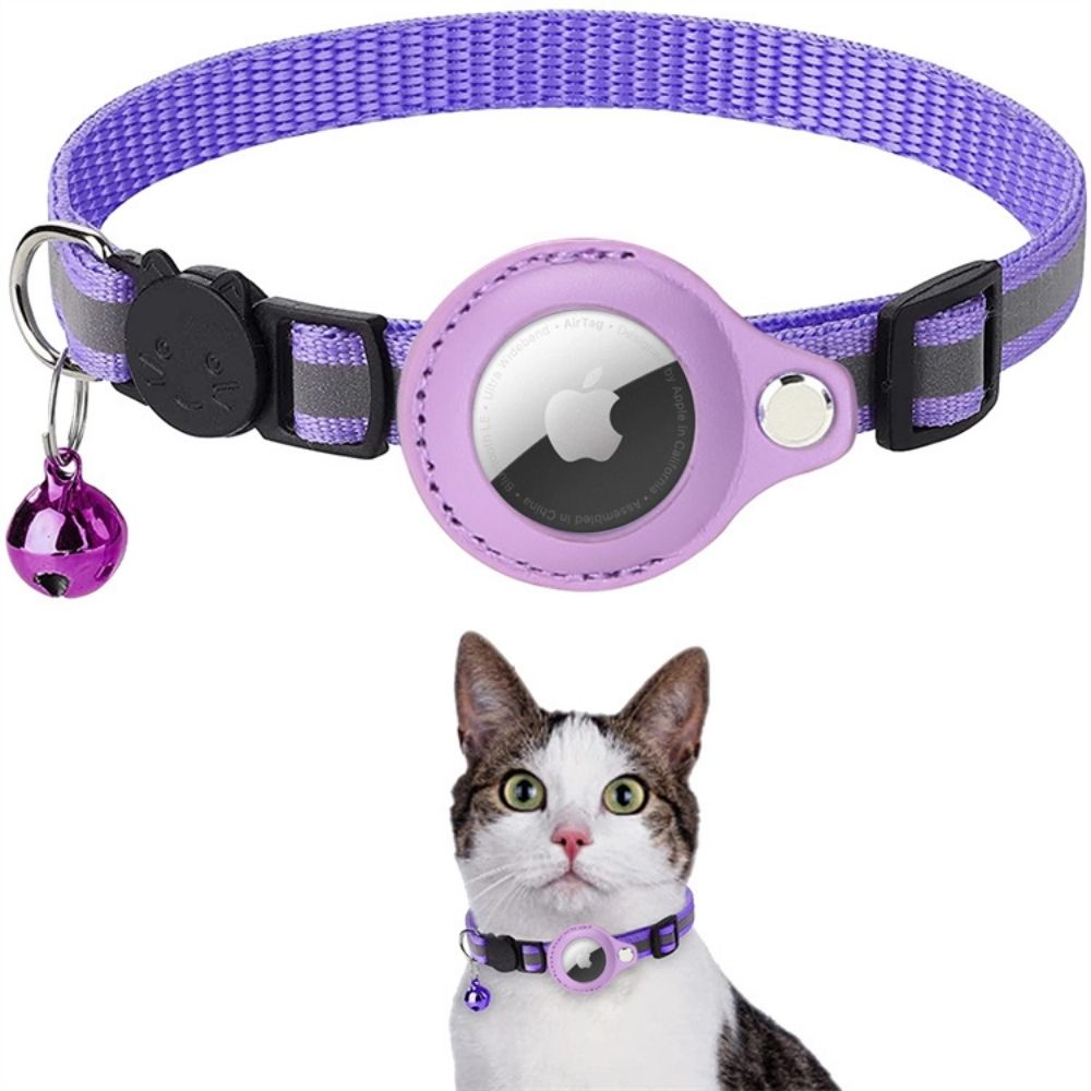 GPS collar for cats with quick-release and reflective design
