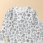 Kinder Baumwoll-Schlafanzug-Set zum Ausmalen – Kreativer Weihnachts-Pyjama