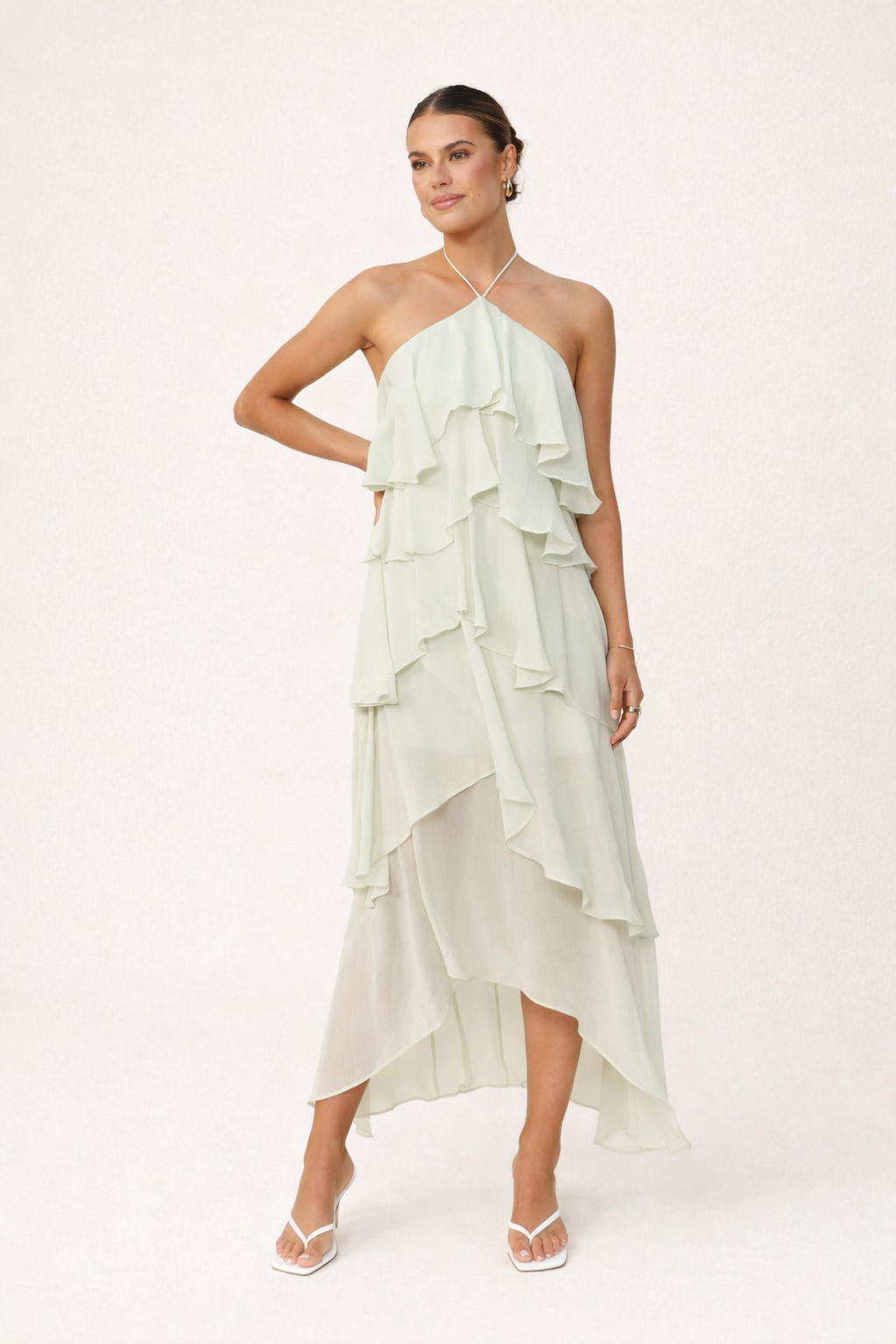 Damen Halterneck Maxikleid | Langes Festkleid für Hochzeiten & Besondere Anlässe | Sommerliches Abendkleid Rückenfrei