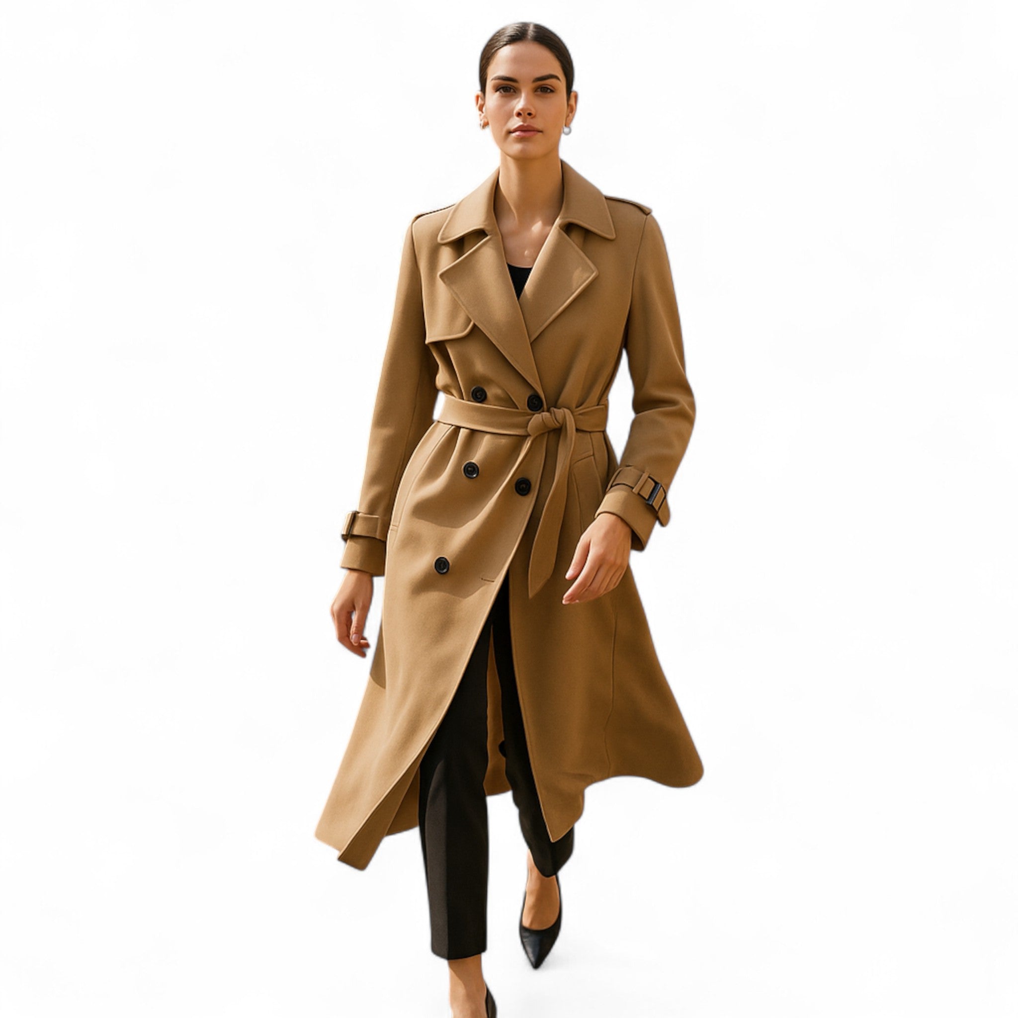 Vintage-Trenchcoat für Damen mit modernem, ikonischem Schnitt
