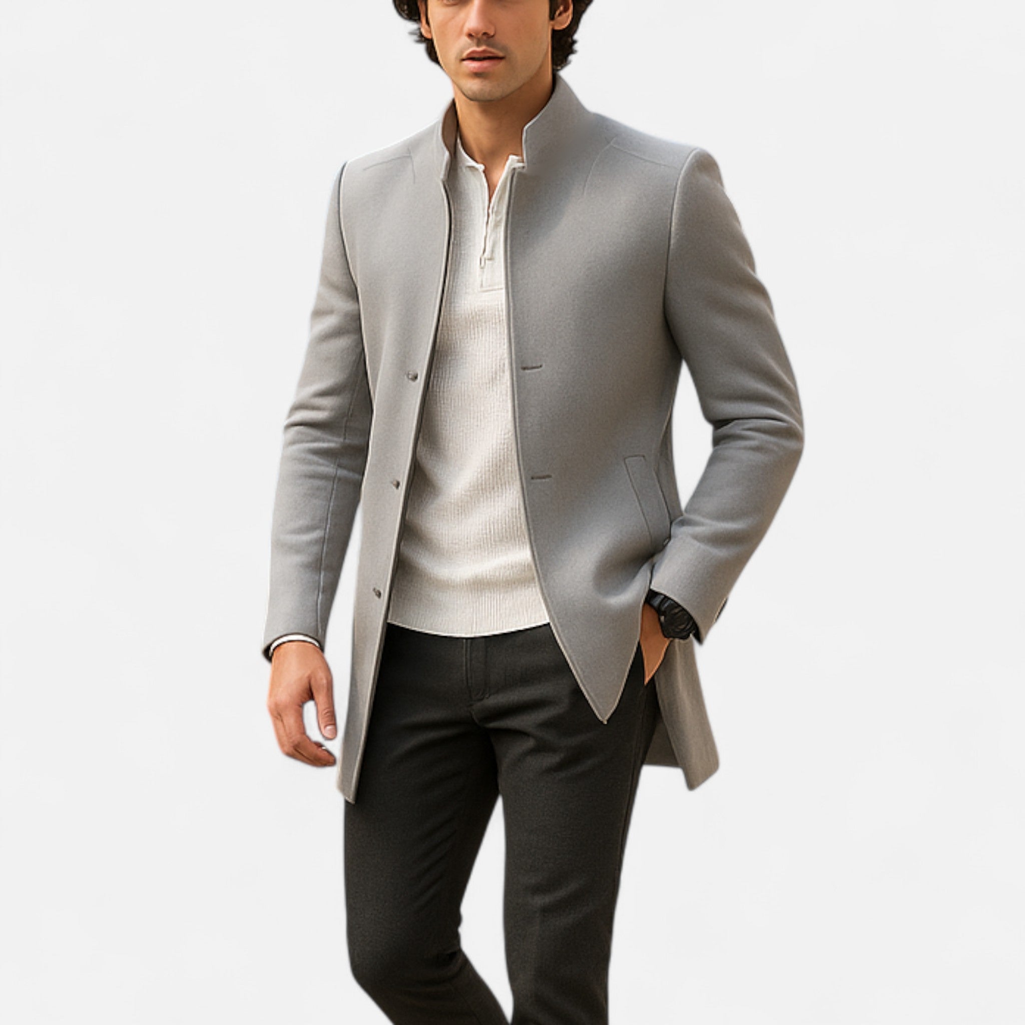 Eleganter Herren-Wollmantel mit zeitloser Eleganz
