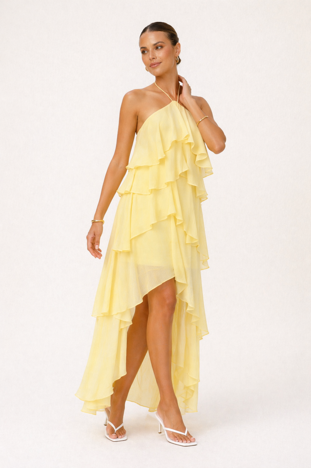 Damen Halterneck Maxikleid | Langes Festkleid für Hochzeiten & Besondere Anlässe | Sommerliches Abendkleid Rückenfrei