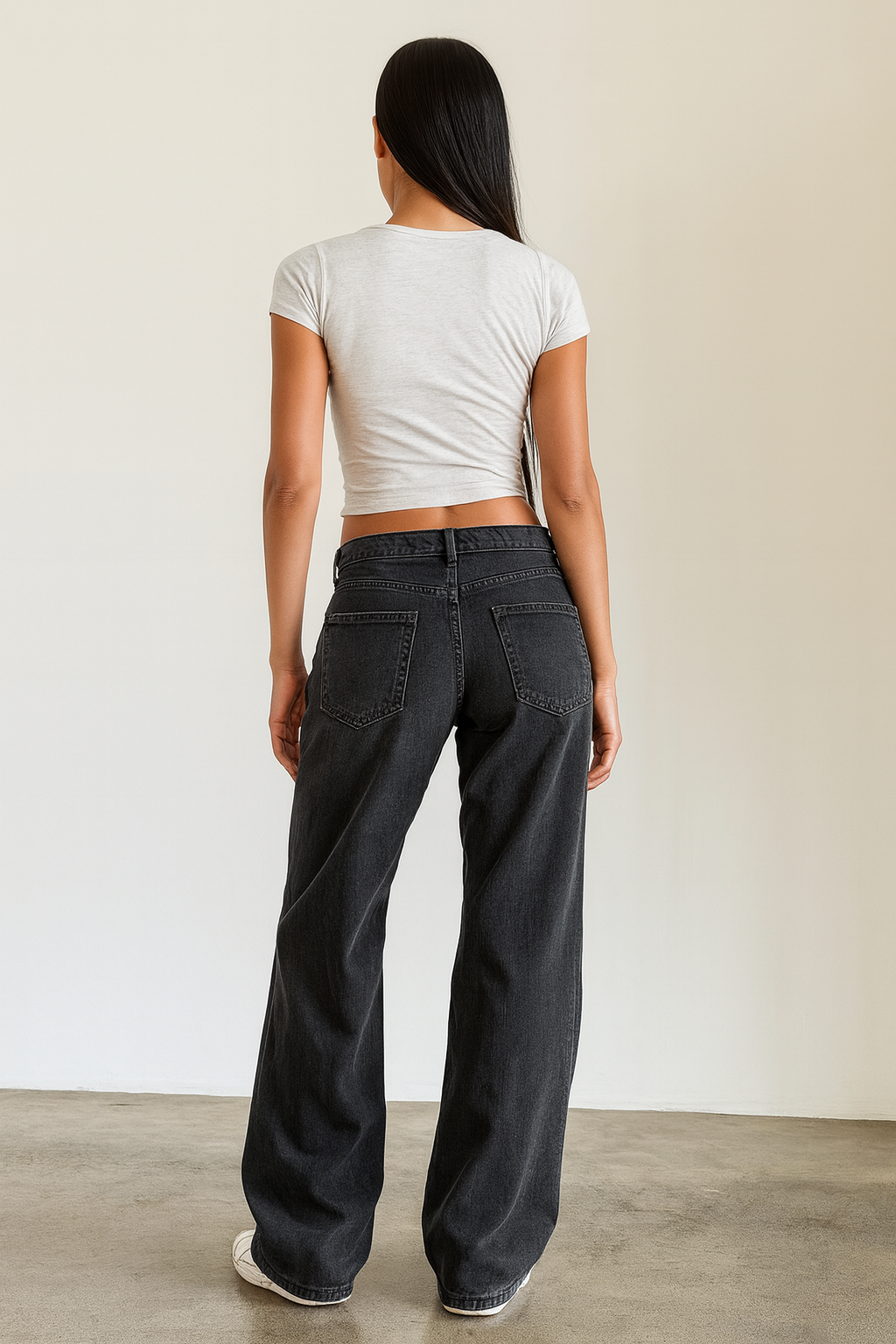 Mid Waist Wide-Leg Damenjeans in 4 Farben
