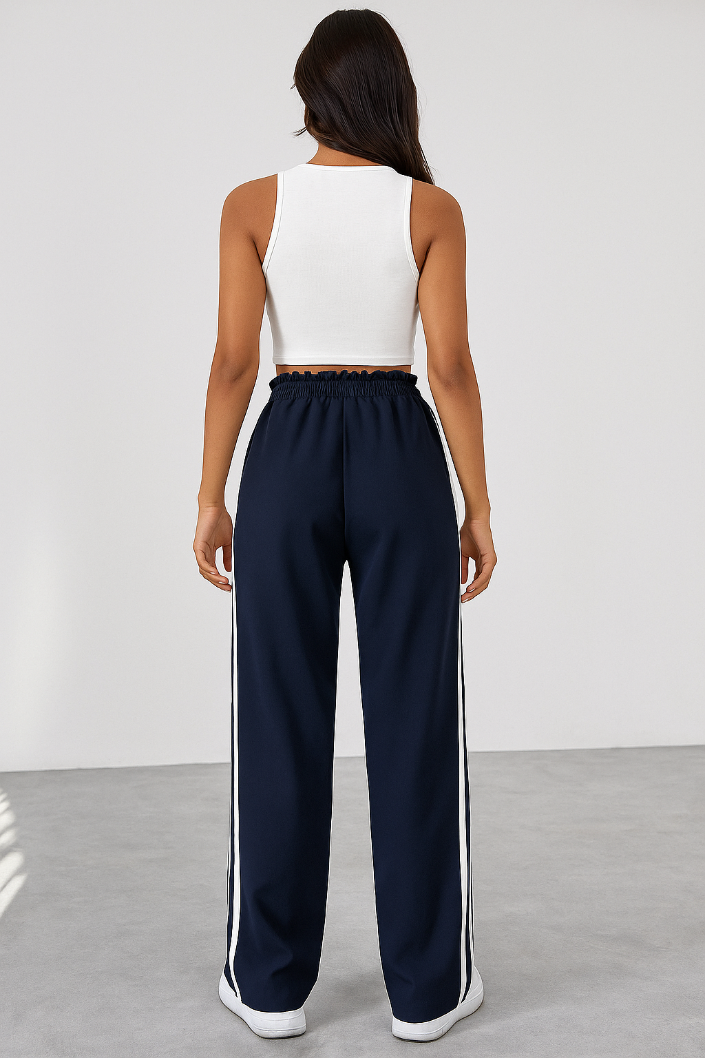 High Waist Jogginghose für Damen | Sportliche Freizeithose mit Seitenstreifen | Bequeme Jogger im Relaxed Fit für Alltag & Sport