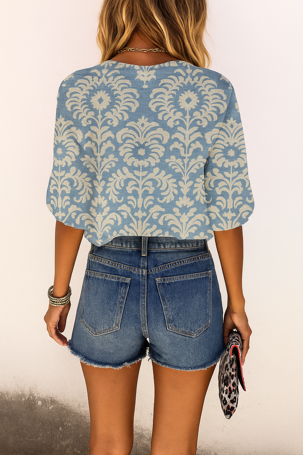 Women's blouse in boho style with floral print | Airy summer blouse with wide sleeves | Comfortable fit for warm summer days