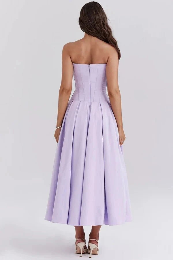 Elegant dress with sculptural bodice