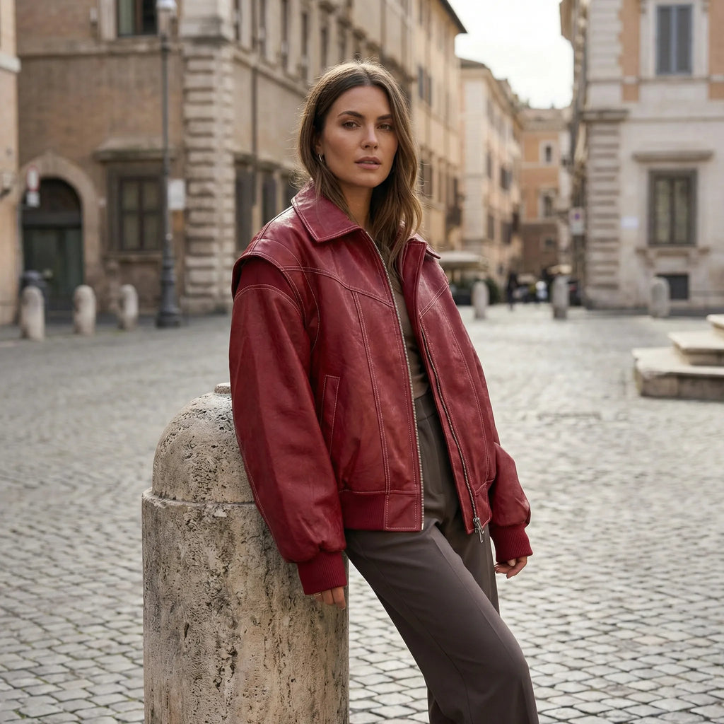 Women's jacket with straight cut