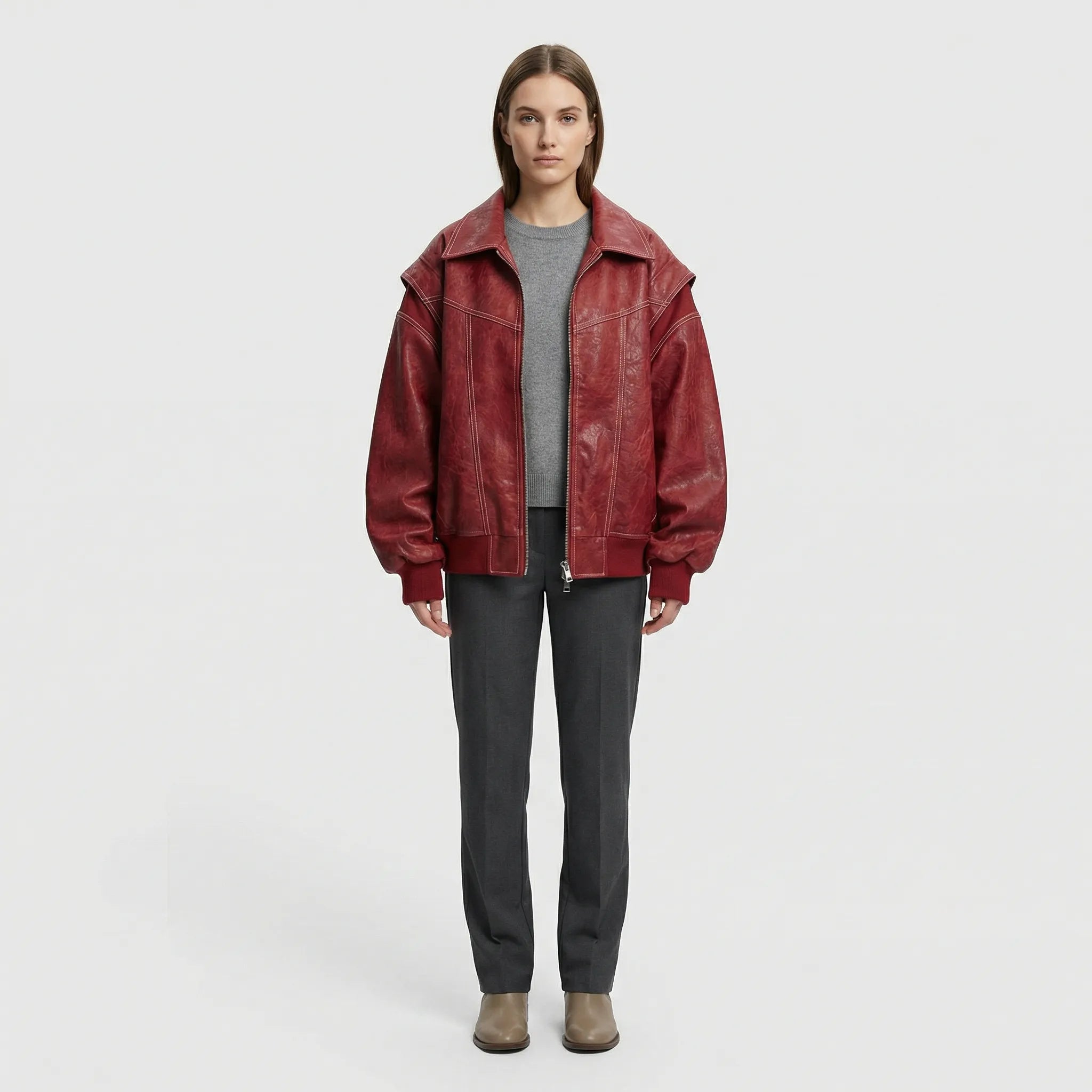 Women's jacket with straight cut